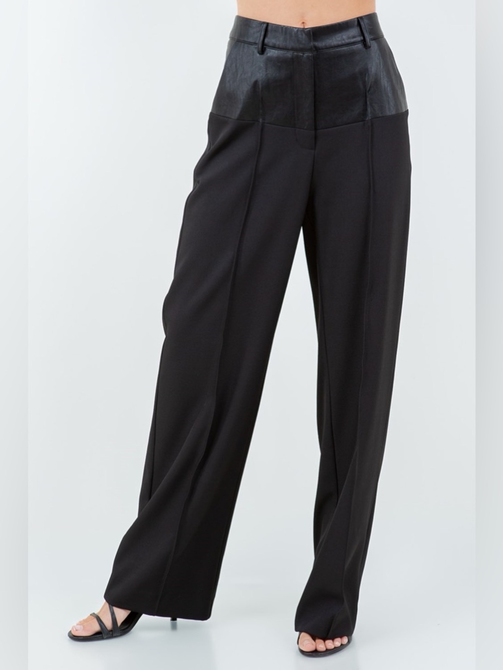 Wide-Leg High-Waist Black Pants